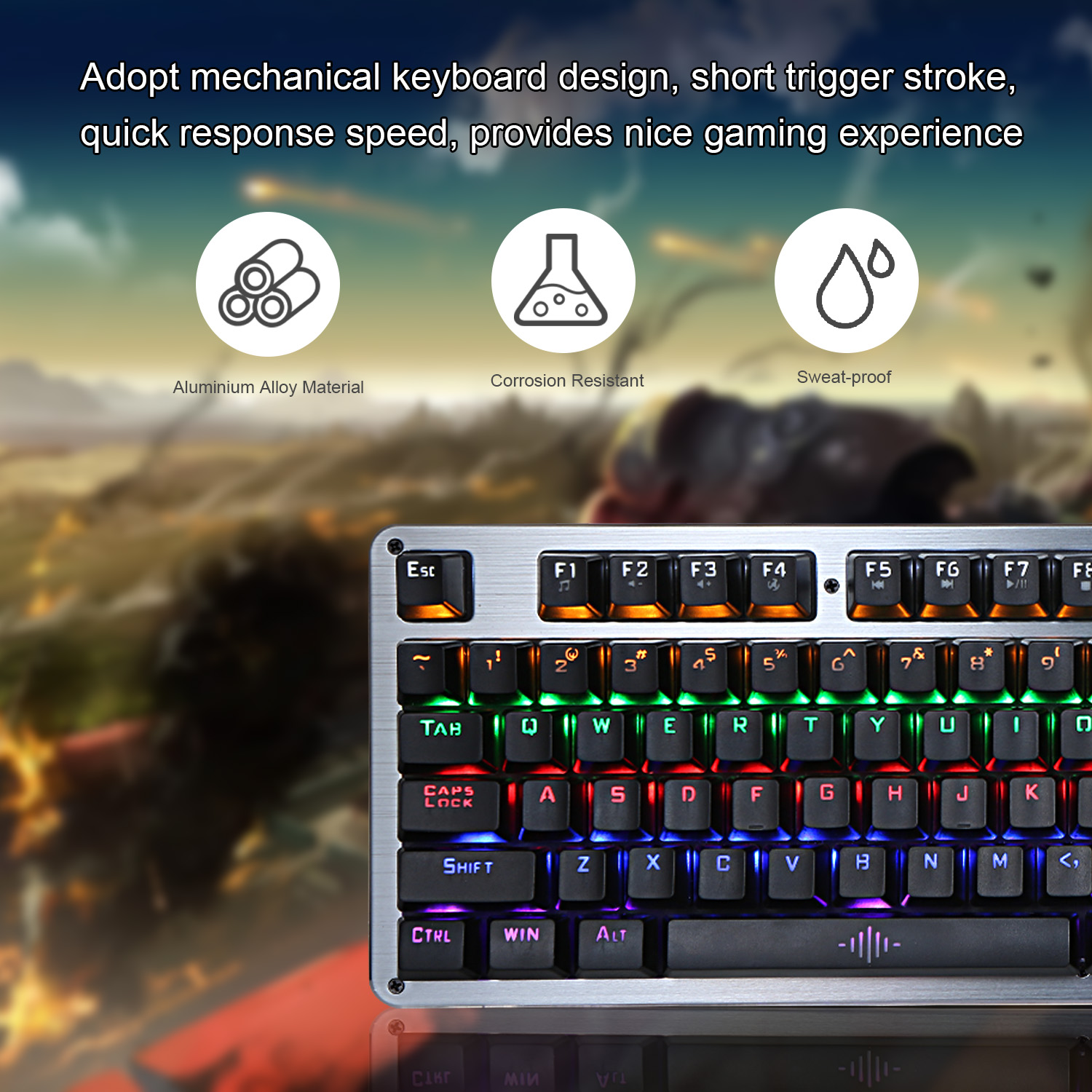 Bàn Phím Chơi Game USB Có Đèn Chiếu Sáng 104 Phím Hoạt Động Ở 3 Mức Độ Có Thể Điều Chỉnh Độ Sáng Cho Máy Tính