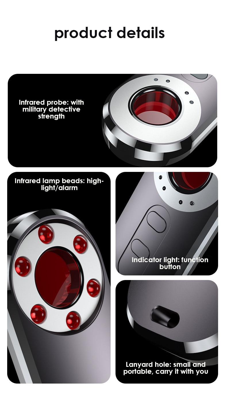 Máy dò tín hiệu chống theo dõi Detector Multi-function Anti Mini Bug Audio SPY-Camera AK400