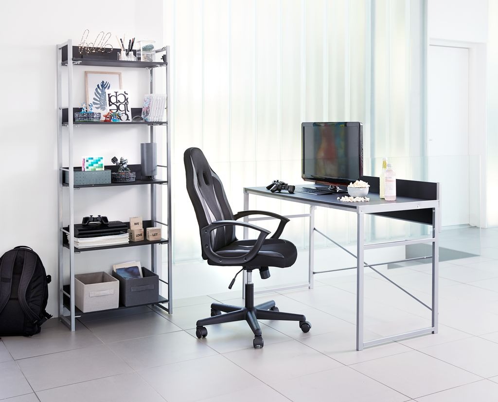 Ghế gaming | JYSK Harlev | kim loại/da PU | đen/xám | R57xS63xC97/107cm