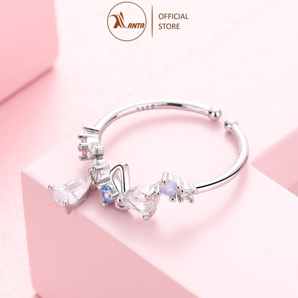 Nhẫn hoa, đính đá pha lê nhân tạo cá tính cho nữ ANTA Jewelry ATJ7034