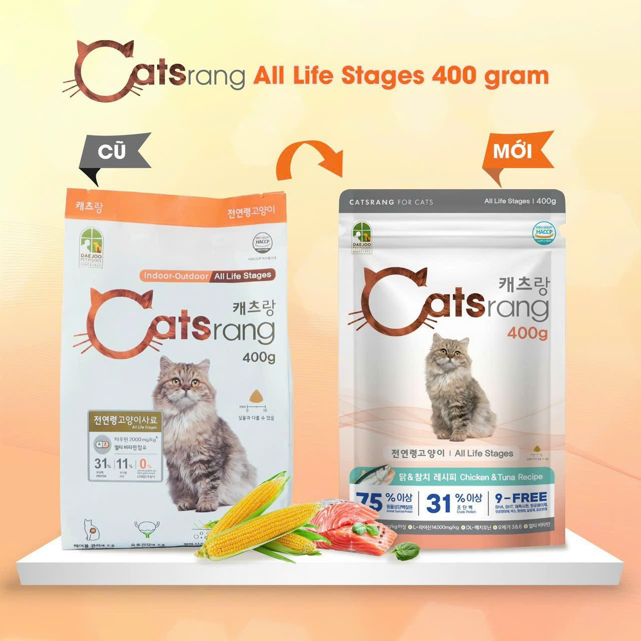 HẠT CATSRANG - THỨC ĂN CHO MÈO MỌI LỨA TUỔI (TÚI 400Gr)