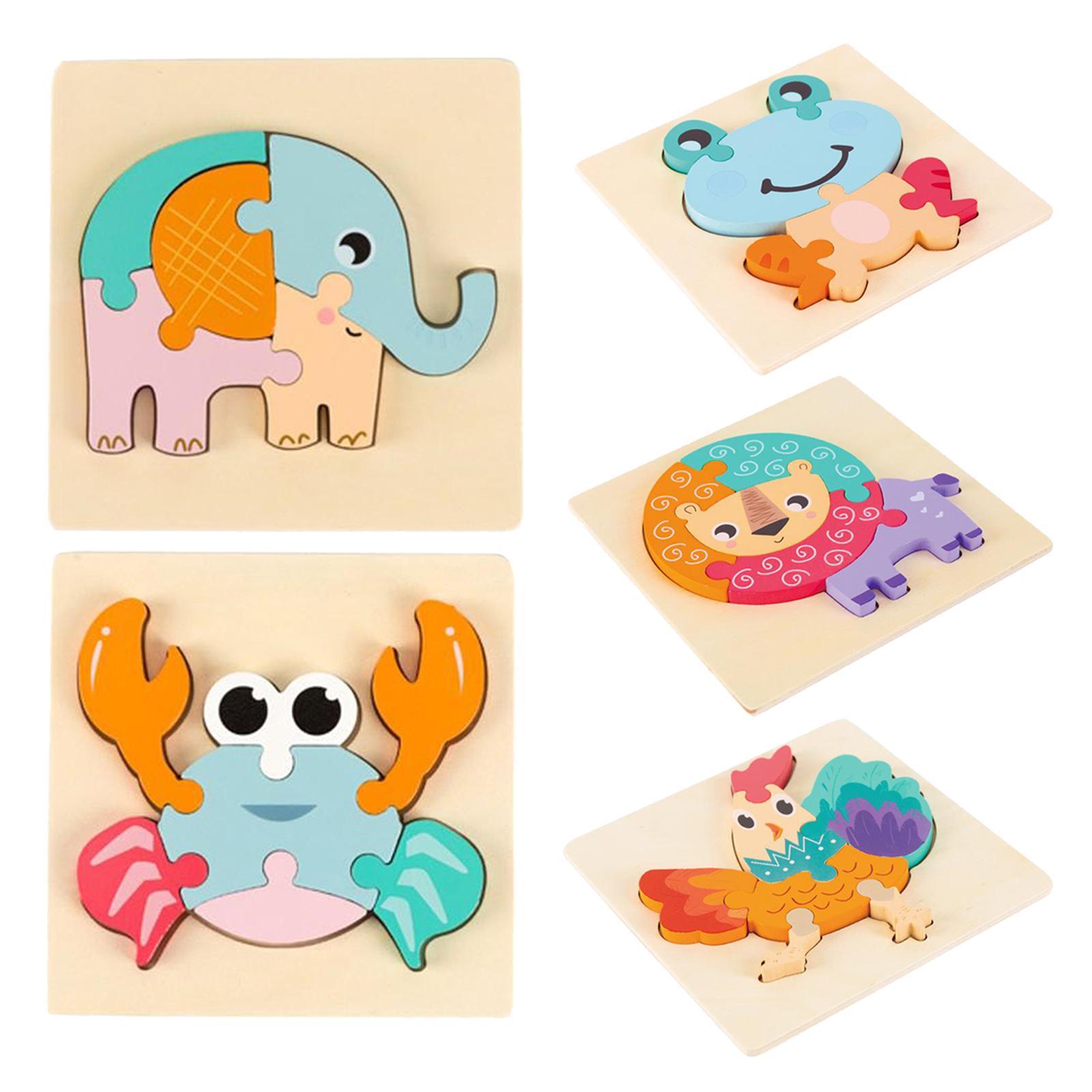 Wooden Toddler Puzzles Animal Montessori Educational for Kids 1 2 3 4 Years