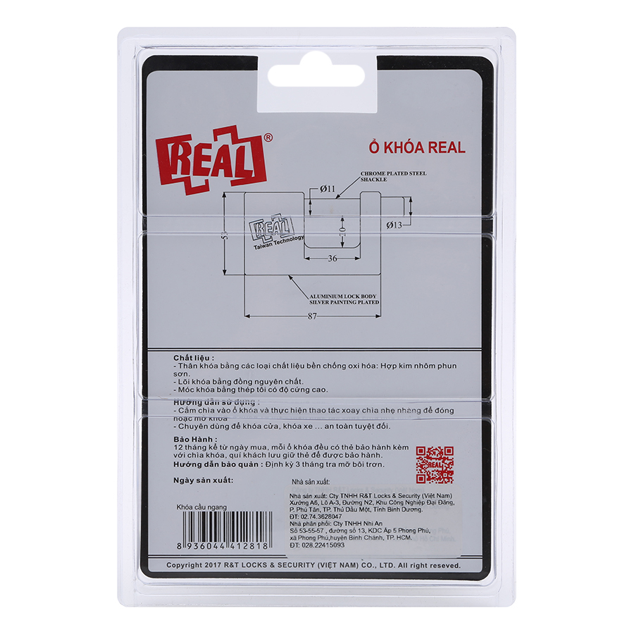 Khóa Cầu Ngang Real RL 9806-04