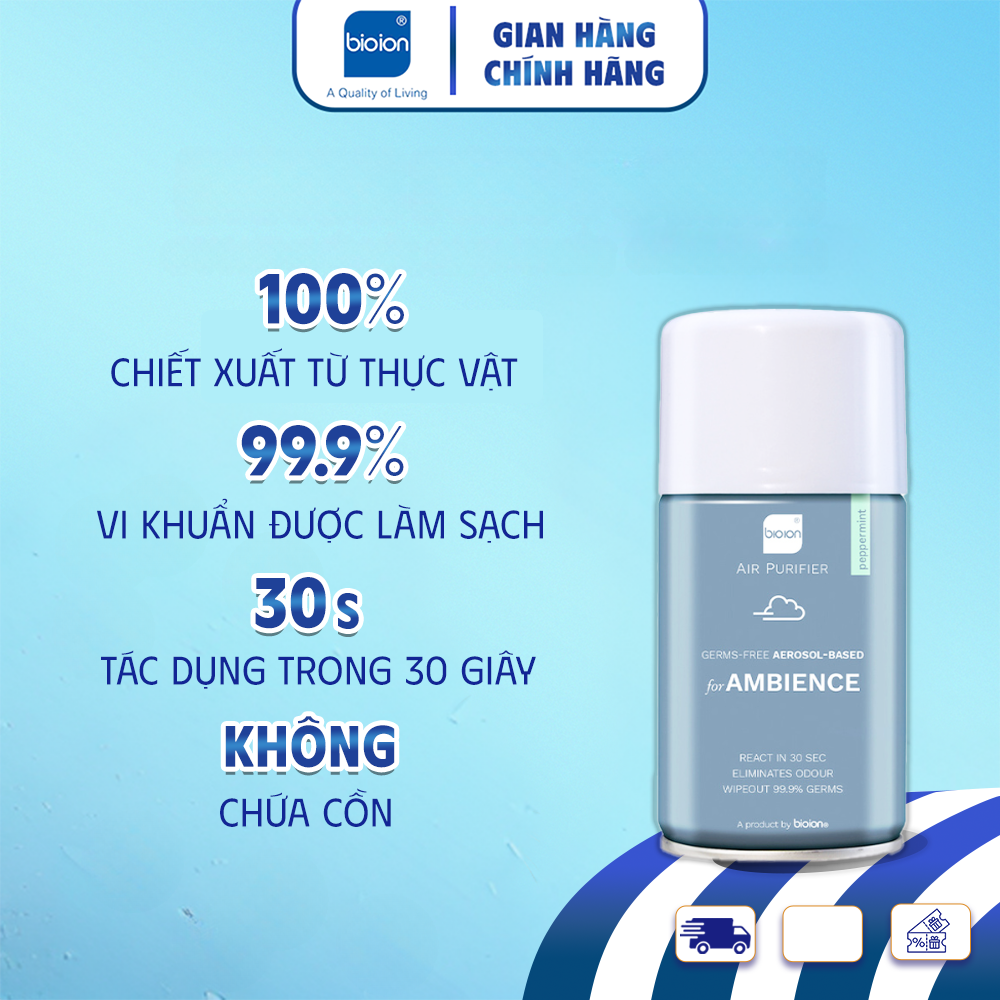 Bình Xịt Khử Mùi Sạch Khuẩn Bioion Air Purifier 250ml (Dùng cho máy xịt tự động RX900)