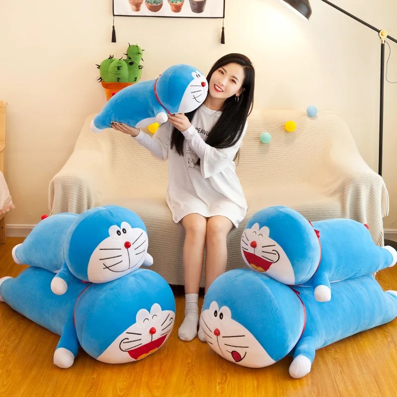 Thú nhồi bông Doraemon dáng dài êm mịn - Size từ 60cm đến 100cm - Quà tặng gấu bông Doraemon dễ thương - Gối ôm mềm mịn cho bé