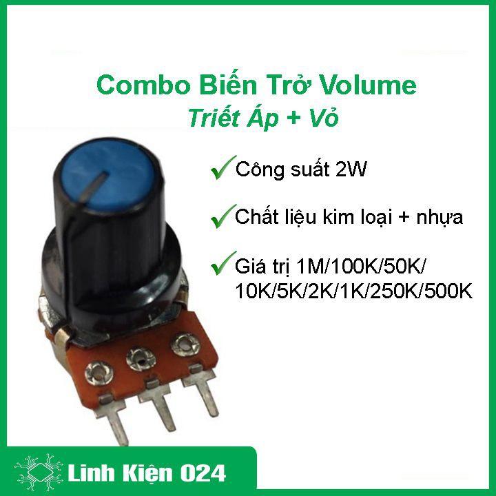 Combo Biến Trở Volume (Triết Áp + Vỏ Triết Áp Nhựa)