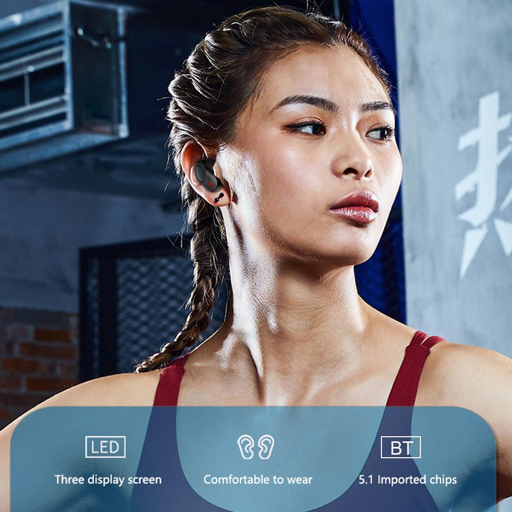 Tai nghe không dây TWS Bluetooth 5.1 có Mic, chống nước IPX7 Điều khiển cảm ứng