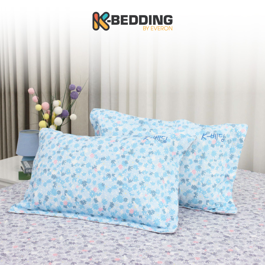 Vỏ Gối Nằm Chần Bông K-bedding By Everon Chất Vải Microtencel Hàn Quốc 45x65cm