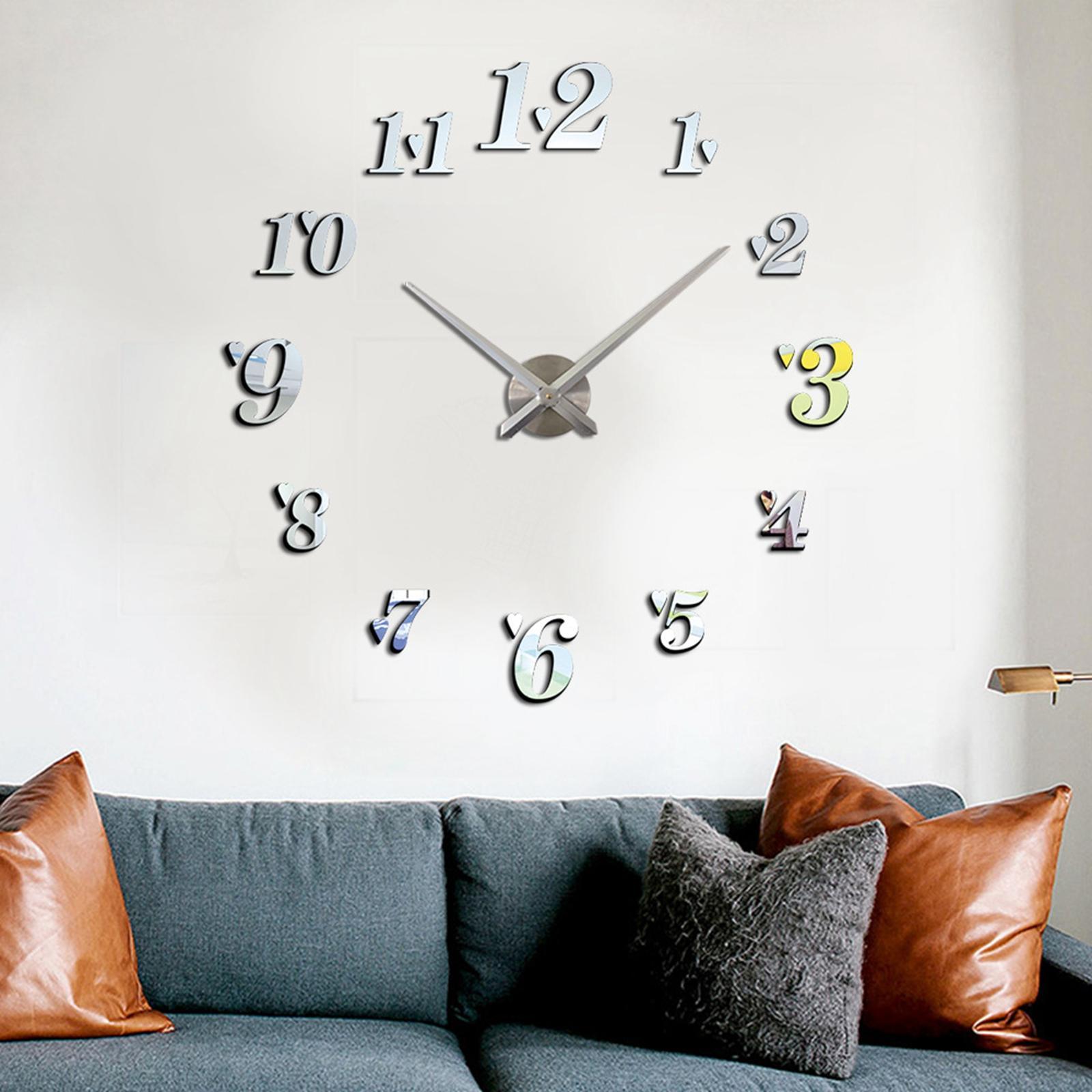 Acrylic DIY Wall Clock Large Wall Stickers Clock Arabic Numerals for School