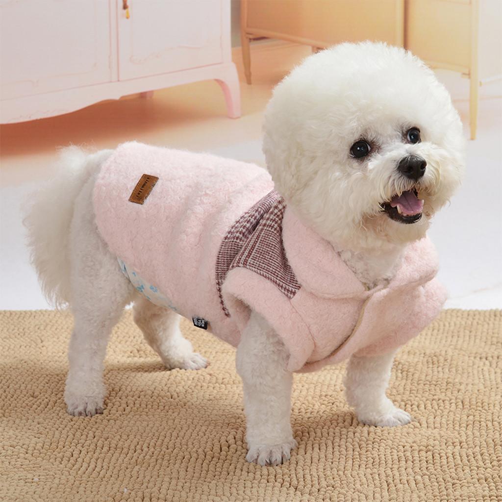 Bichon Chihuahua Puppy Dog Winter Clothes Warm Outfit Pink Clothes S