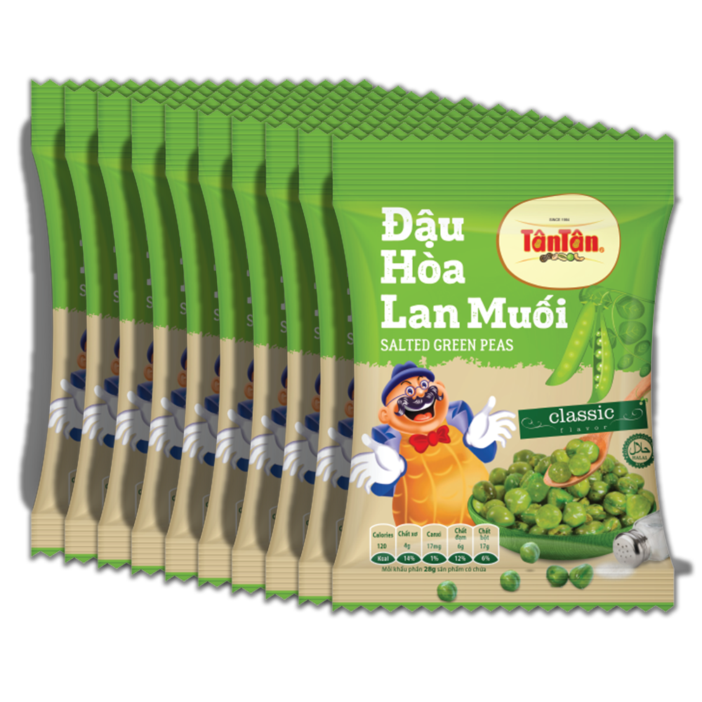 10 gói Đậu Hoà Lan Muối Tân Tân 50g