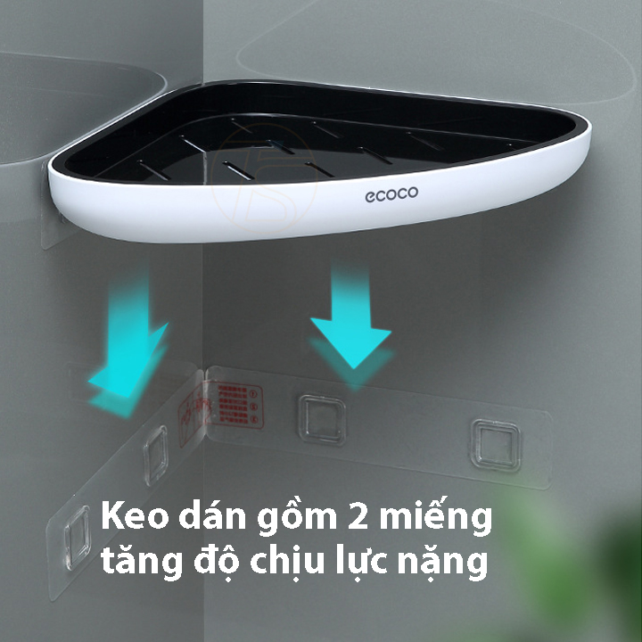 Kệ Góc Phòng Dán Tường Ecoco E2030 Để Đồ Trong Nhà Tắm, Nhà Bếp Chống Nước Chịu Lực