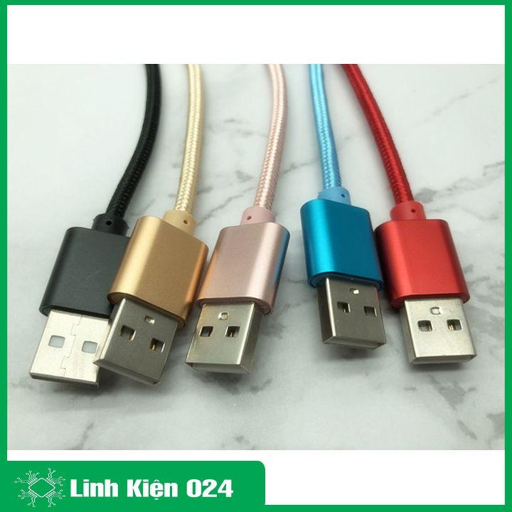 Dây cáp USB type C dài 30cm bọc dù sạc truyền dữ liệu loại tốt