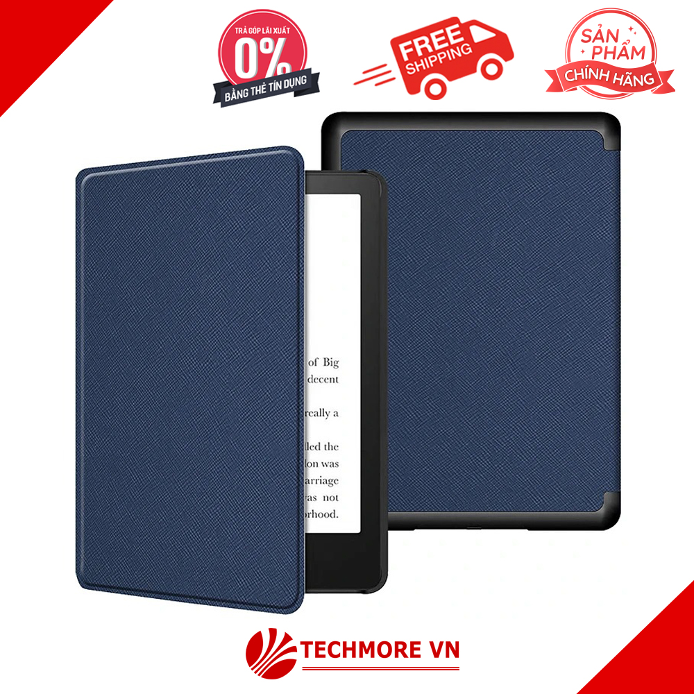 Combo Máy Đọc Sách All New Kindle Paperwhite 5 11Th Gen - 16Gb Và Bao Da - Hàng Nhập Khẩu - Xanh Blue