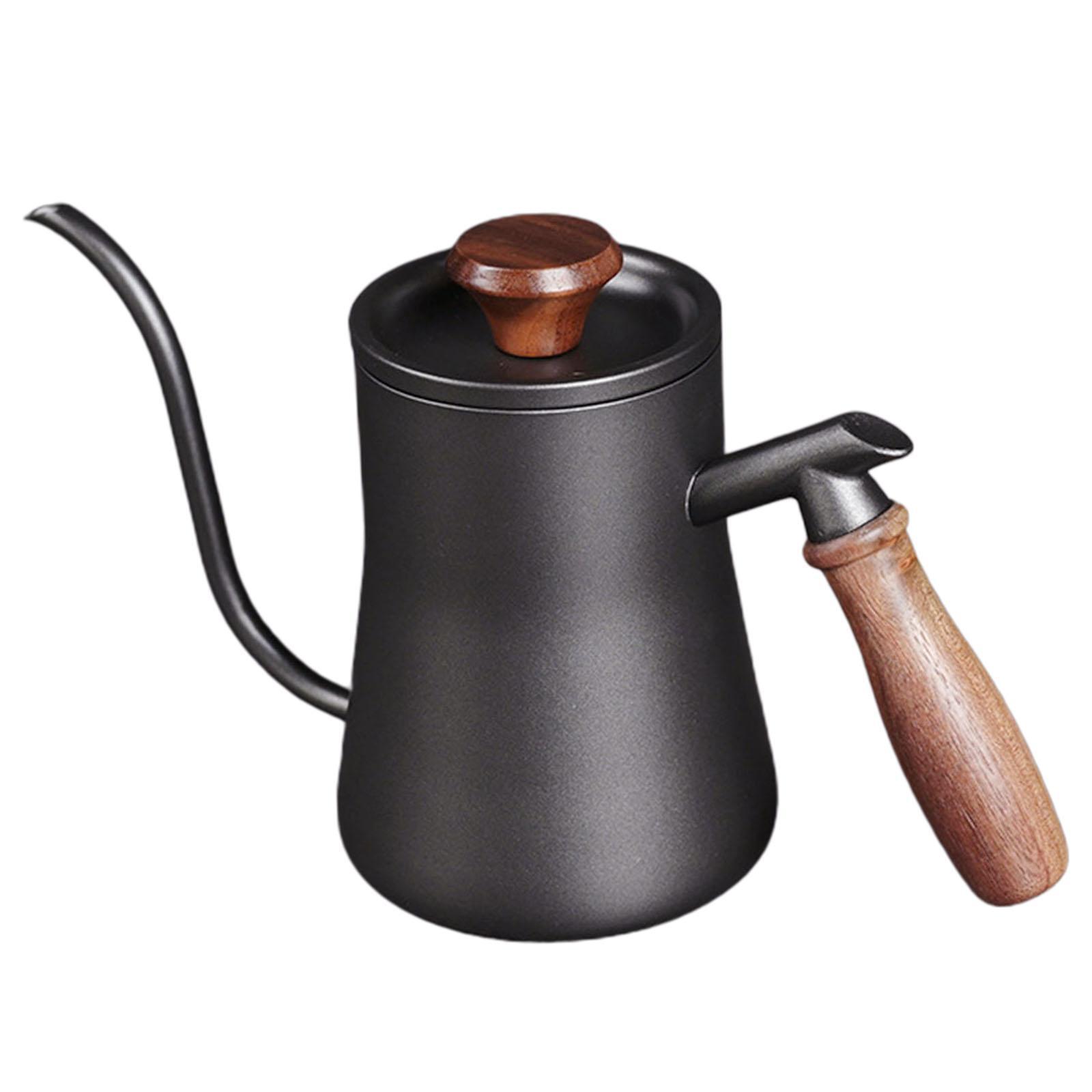 550ml Drip Kettle Wooden Handle Pour Over Coffee Pot Tea Kettle