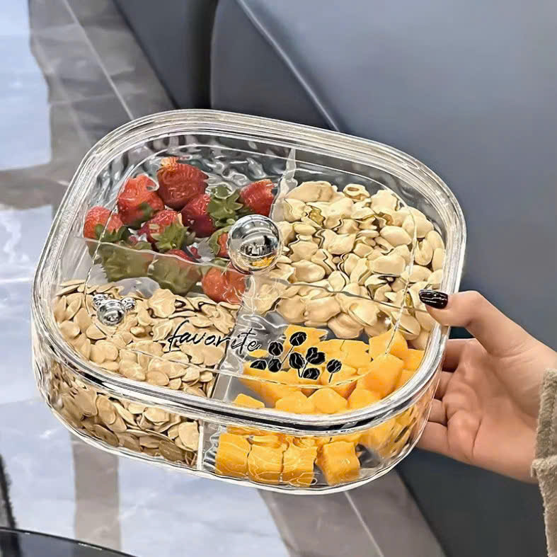 Khay Mứt Đựng Bánh Kẹo Tết Cao Cấp Acrylic Trong Suốt – Hộp Mứt Trái Cây Khô, Hạt, Kẹo Trang Trí Phòng Khách Sang Trọng - HÀNG CHÍNH HÃNG MINIIN
