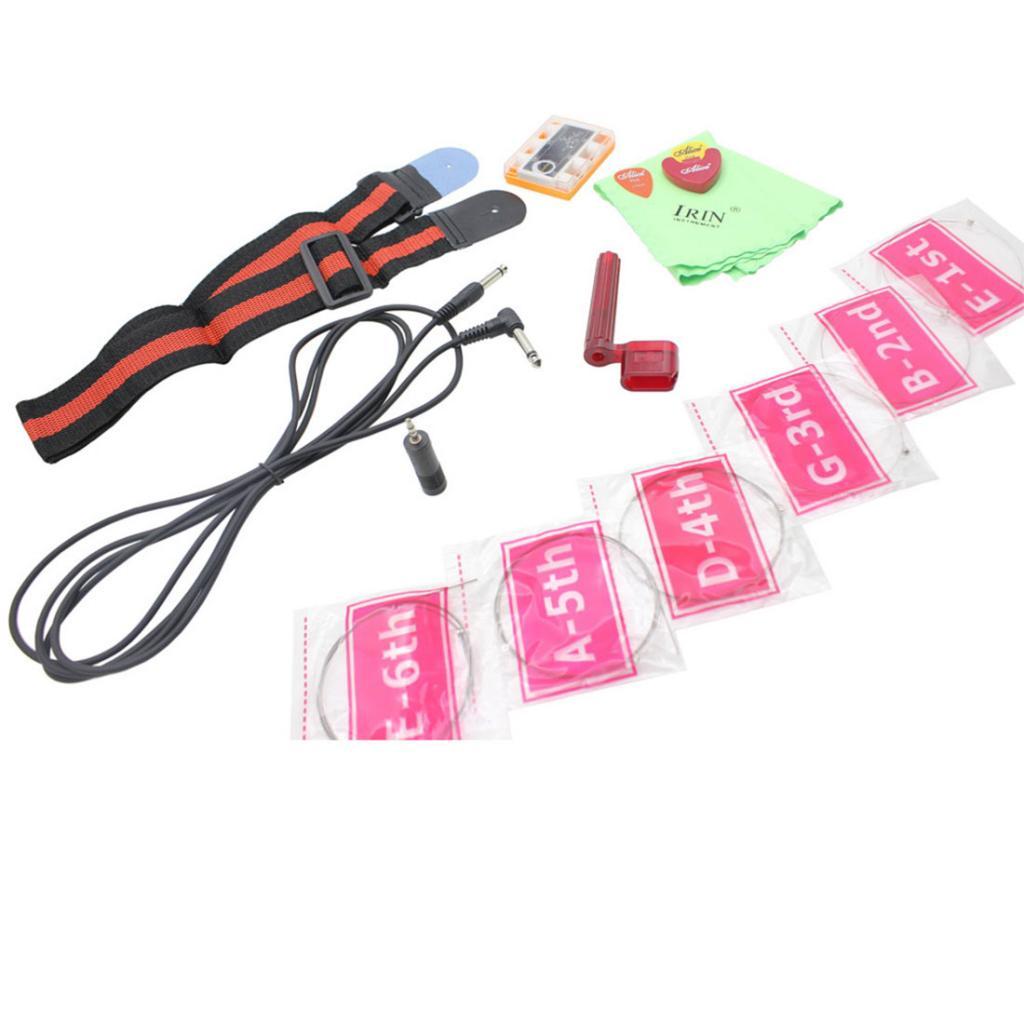 1 Pack Multi-colored Electric Guitar Replacement Parts, Strings Strap Pitch Pipe Cable Adapter String Winder