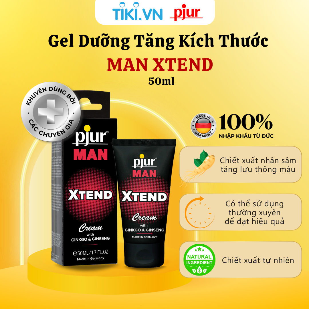 Gel tăng kích thước cậu nhỏ, cường dương Pjur Man Xtend 50ml dành cho quý ông tăng khoái, tăng lưu thông máu