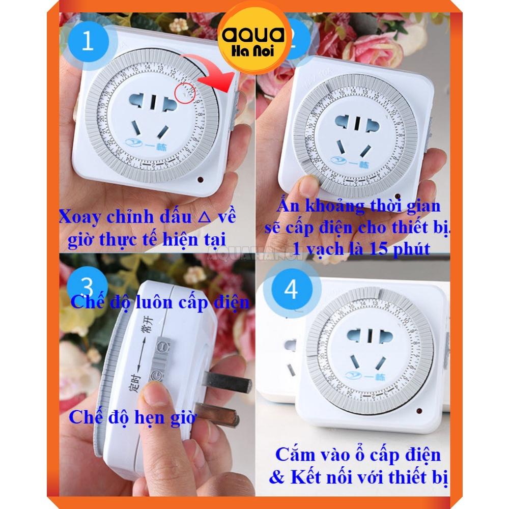 Hẹn giờ cơ YIDONG - Timer 24h hẹn giờ bật tắt tự động thiết bị điện cho hồ cá thủy sinh, đồ gia dụng