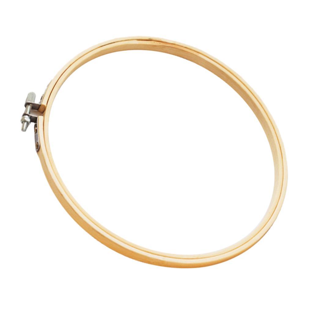 2 Pieces Round Wooden Embroidery Hoops Adjustable Bamboo Circle Cross Stitch Hoop Ring 3 inch 4 Inch