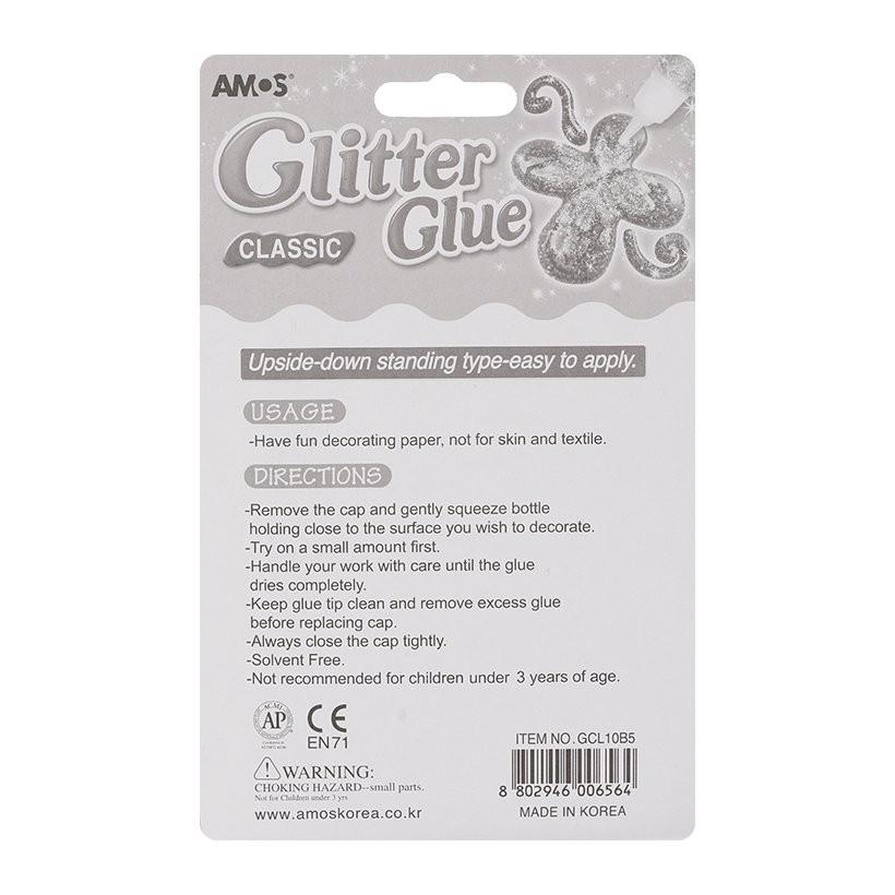 Bút nhũ Amos Glitter Glue - Vỉ 5 bút (Hàn Quốc)