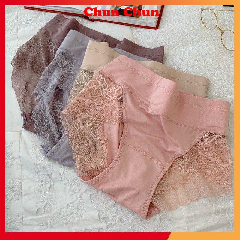 Quần lot cotton cao cấp 8889, quần chip hàng loại 1 cạp cao nâng mông phối ren siêu đẹp ôm bụng.