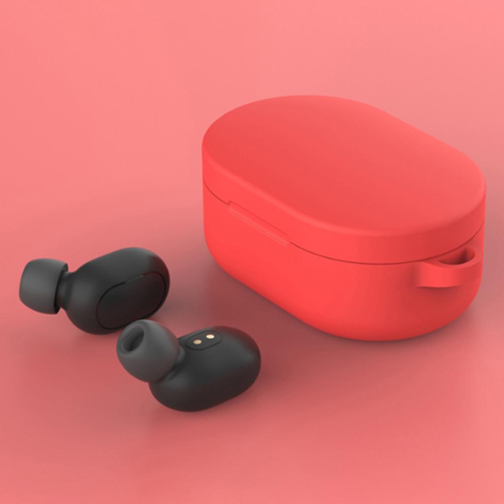 2Pcs Earphone Cover 360° Full Protection for Redmi Airdots Red+Gray