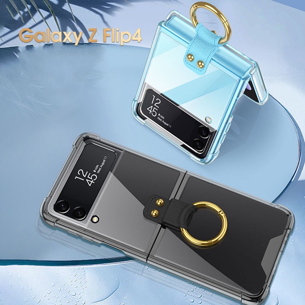Ốp lưng cho samsung Zflip4 - Z flip4 - Z Flip 4 5G nhiều màu có Ring đeo giữa