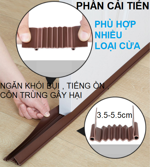 Thanh chắn cửa chống ồn, chống thoát hơi gió điều hòa. Nẹp cửa ZICZAC thế hệ mới chặn gió khe cửa GD649-RonZZ