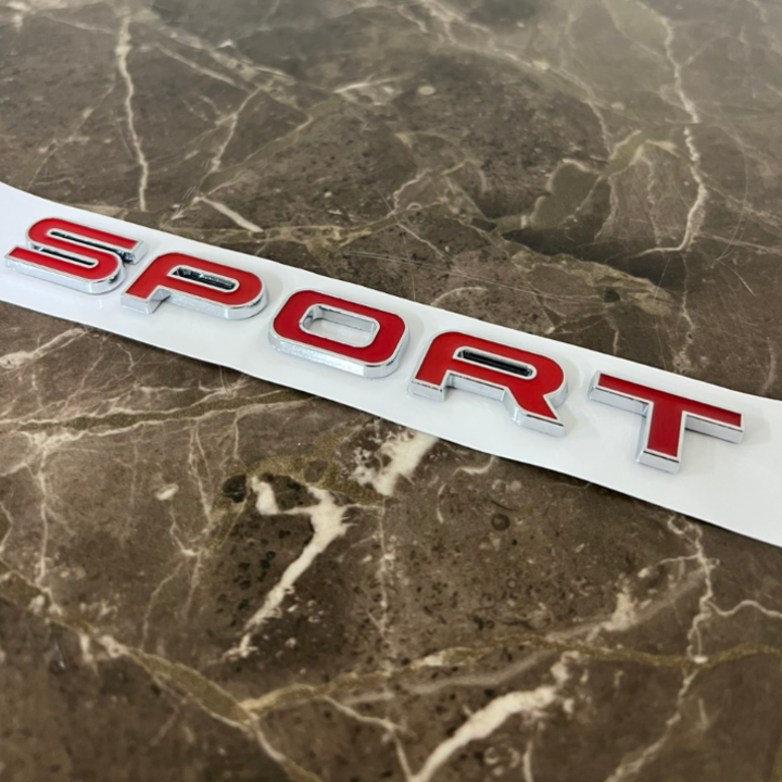 Decal tem chữ Sport dán đuôi xe ô tô G100707 - Chất liệu: Nhựa ABS cao cấp