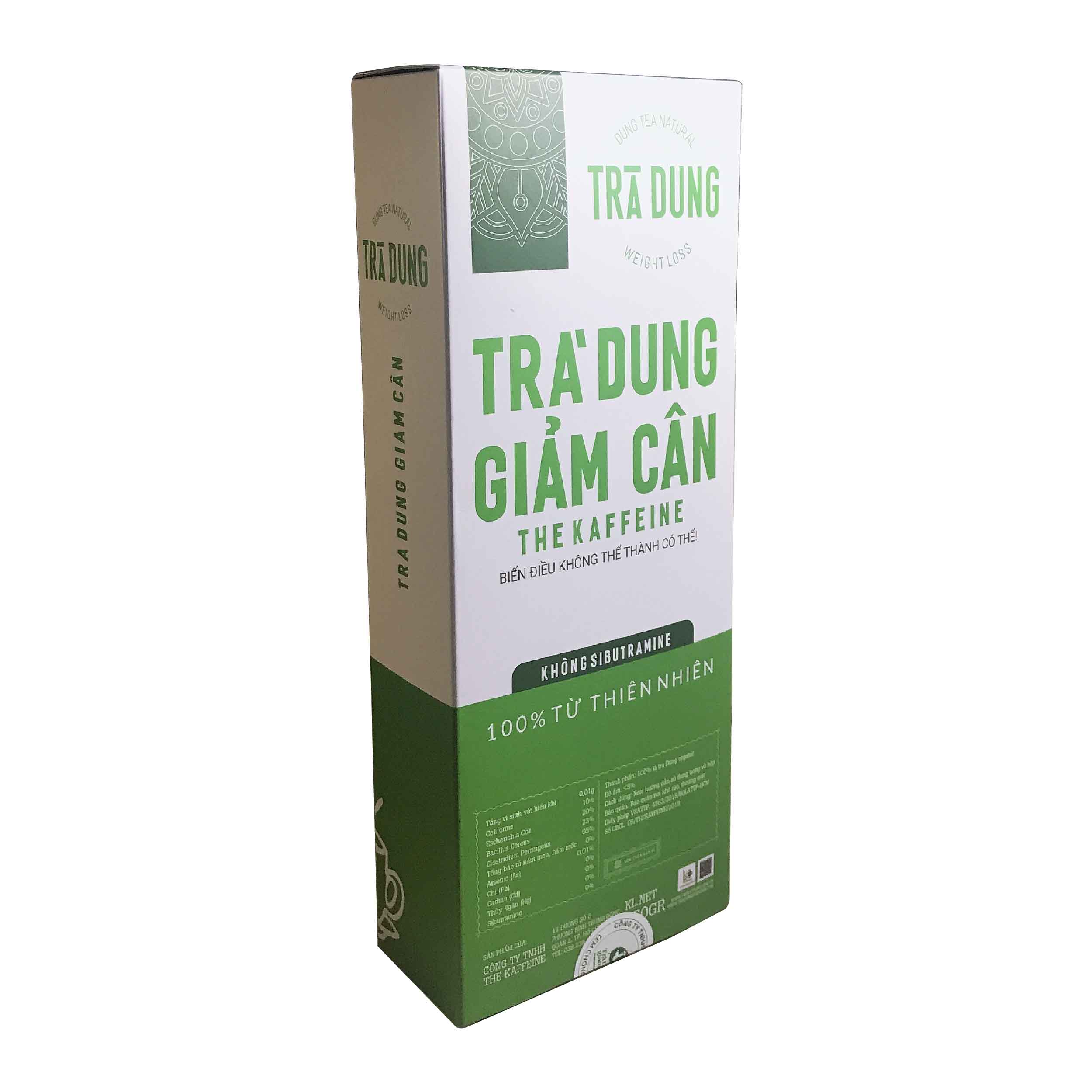 03 Hộp Trà Giảm Cân - Trà Dung Giảm Cân The Kaffeine - 30 túi lọc 250g ( Liệu Trình 1 Tháng)