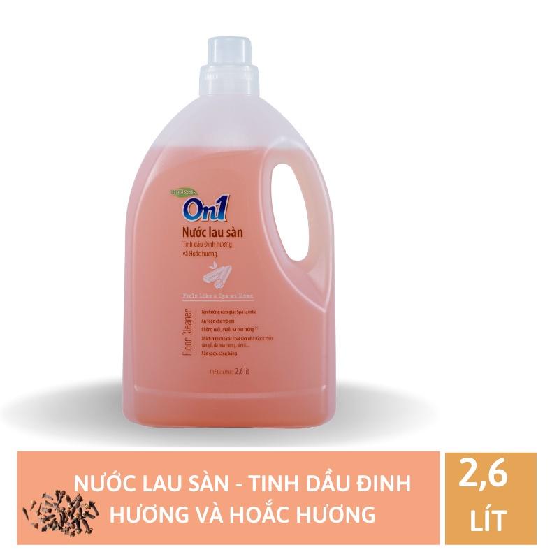 Nước lau sàn On1 tinh dầu Đinh hương &amp; Hoắc Hương dung tích 2,6L LC202 - Sàn sạch, sáng bóng