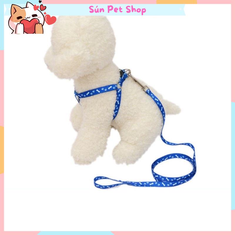 Dây dắt chó mèo đi dạo kèm yếm 2 lớp xinh xắn