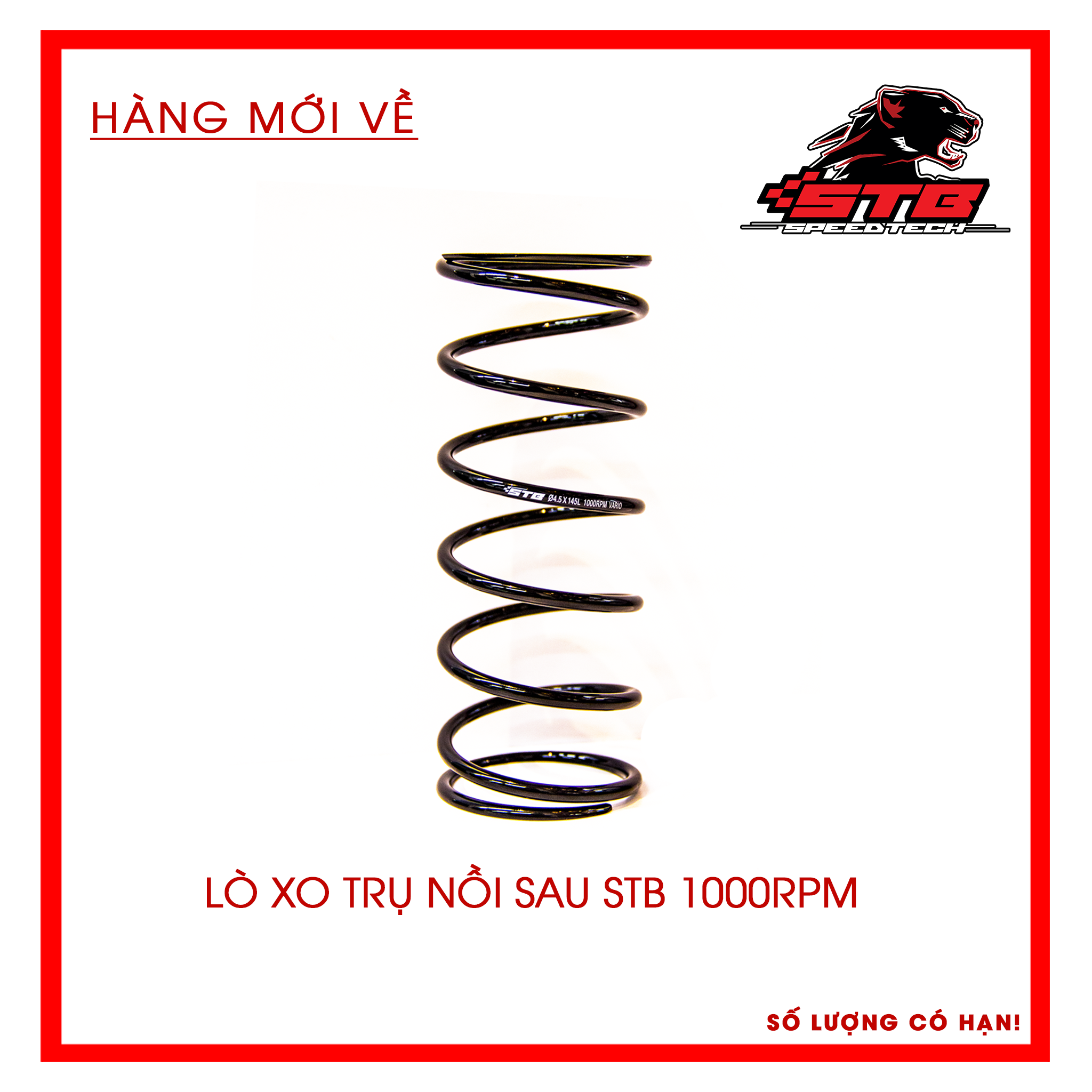 Lò xo trụ nồi sau STB cho Air Blade 125 /150 Vario 125/150 Click 125/150 Sh 125/150 PCX - ĐEN 1000RPM