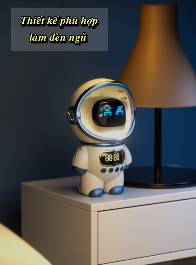 Loa Bluetooth Astronaut AI DODO Kiêm Báo Thức, Đèn Ngủ, Led Nhảy Theo Nhạc, Pin 1800mAh - Home and Garden