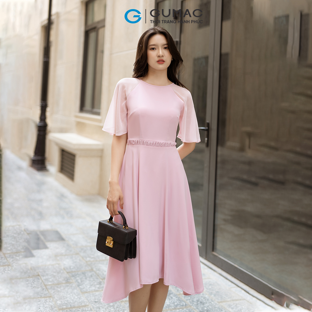 Đầm tay raglan eo kiểu GUMAC DD04069