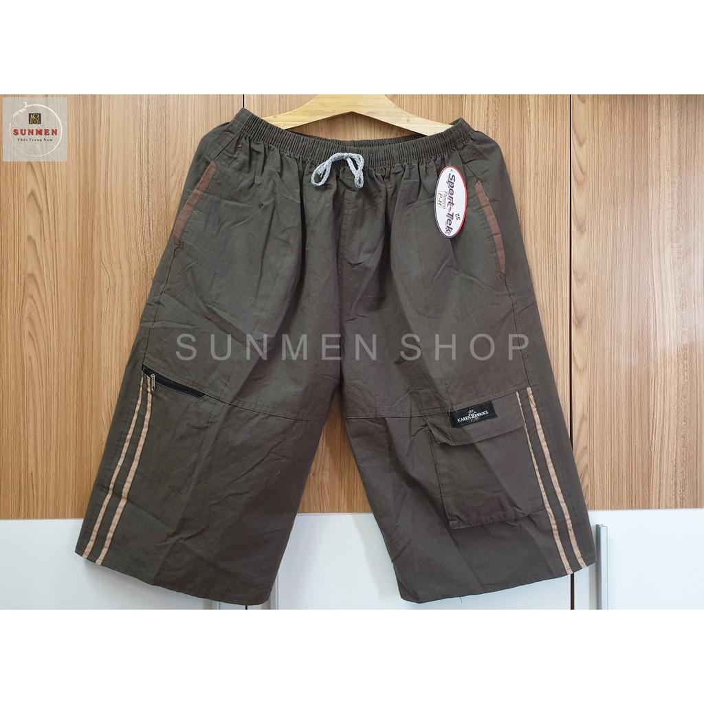 Quần Short Nam Kaki Túi Hộp Lưng Thun Co Giãn From Rộng Thoải Mái Trung Niên SUNMEN Size Từ 28 - 36