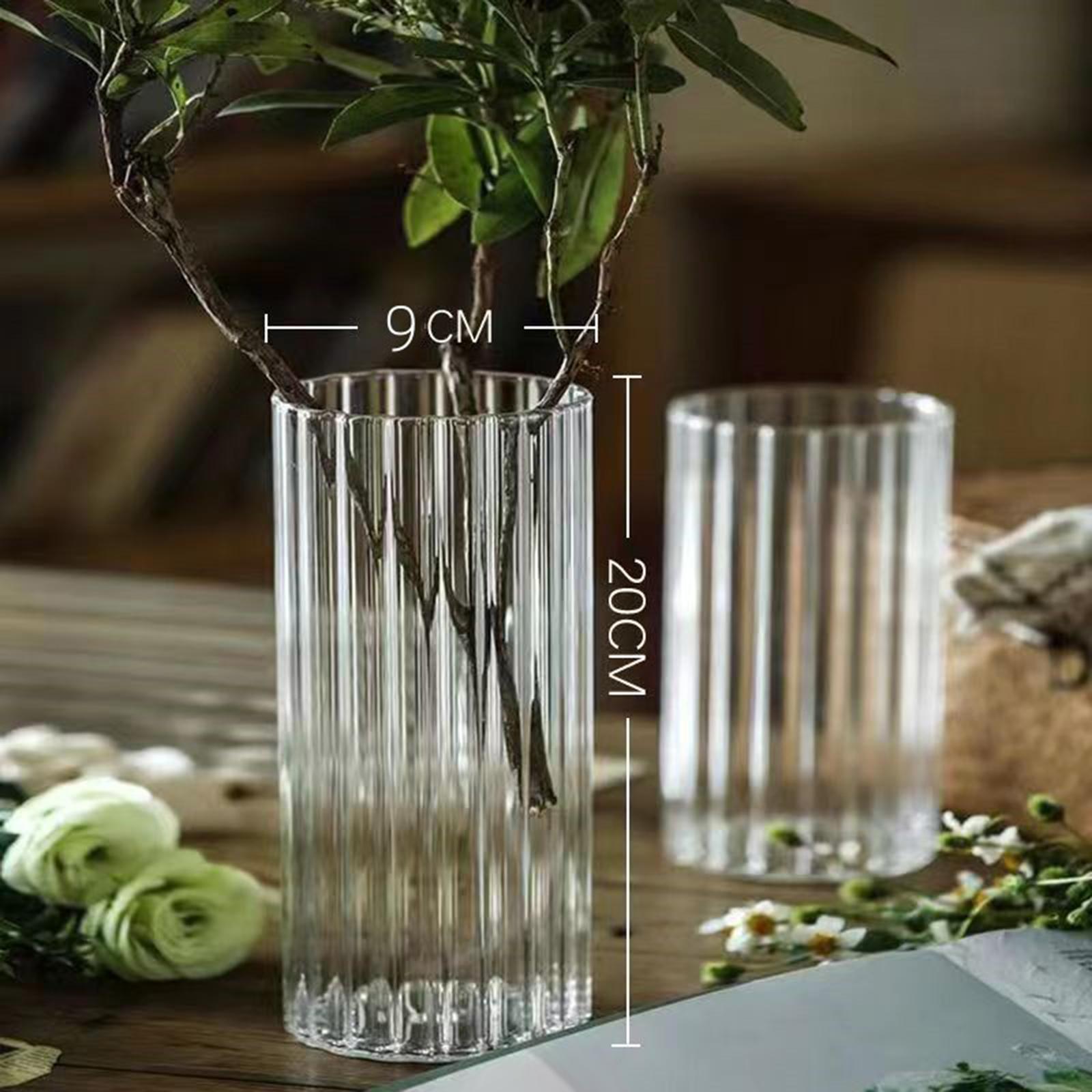 Glass Vases Glass Flower Vase Aesthetic Flowers Holder Dried Flower Container  Vase Terrarium Plant Holder for Dining Room Desktop