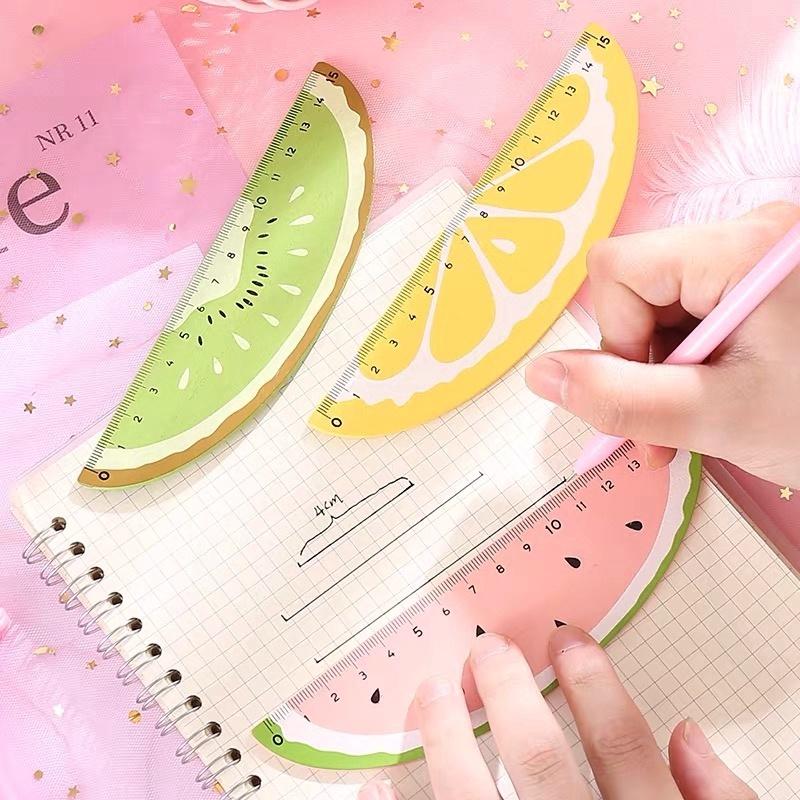 Thước gỗ hình hoa quả đáng yêu 15CM - Giao màu ngẫu nhiên