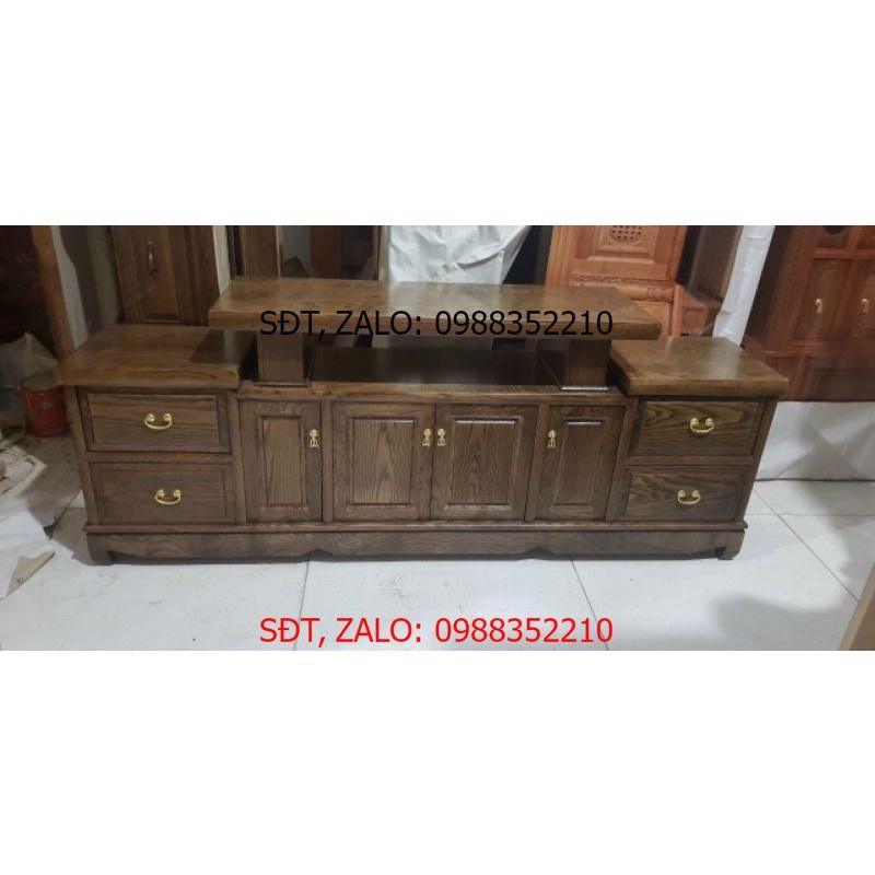 Kệ gỗ sồi sơn có 2 màu