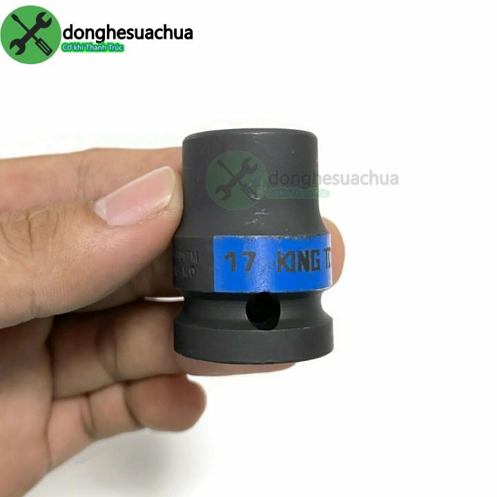 Tuýp 17mm 1/2 Kingtony 453017M loại ngắn 12 cạnh màu đen