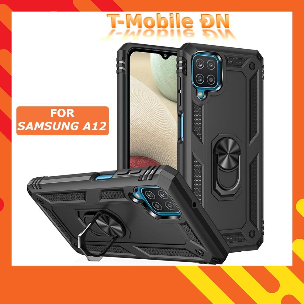 Ốp lưng cho Samsung A12 A32 A52 A52s A72 A02 A02S M12 4G 5G chống sốc 2 lớp kèm nhẫn iring làm giá đỡ