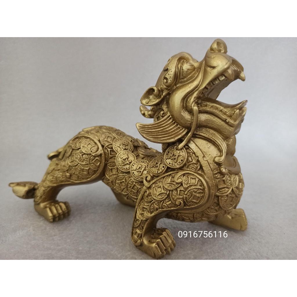 Đôi Tỳ hưu bằng đồng cỡ trung, tỳ hưu phong thủy chiêu Tài hút Lộc NHƯ Ý