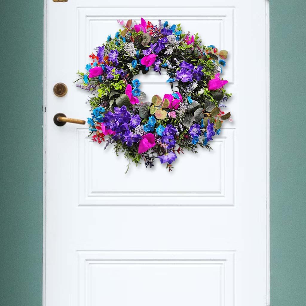 Artificial Tulip Flower Wreath Party Floral Wreath Wedding Summer Front Door