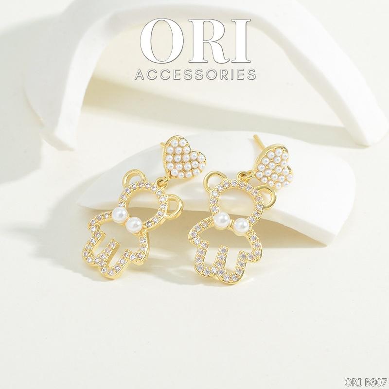 Bông tai nữ hình gấu Teddy xinh xắn đáng yêu ORI ACCESSORIES B307