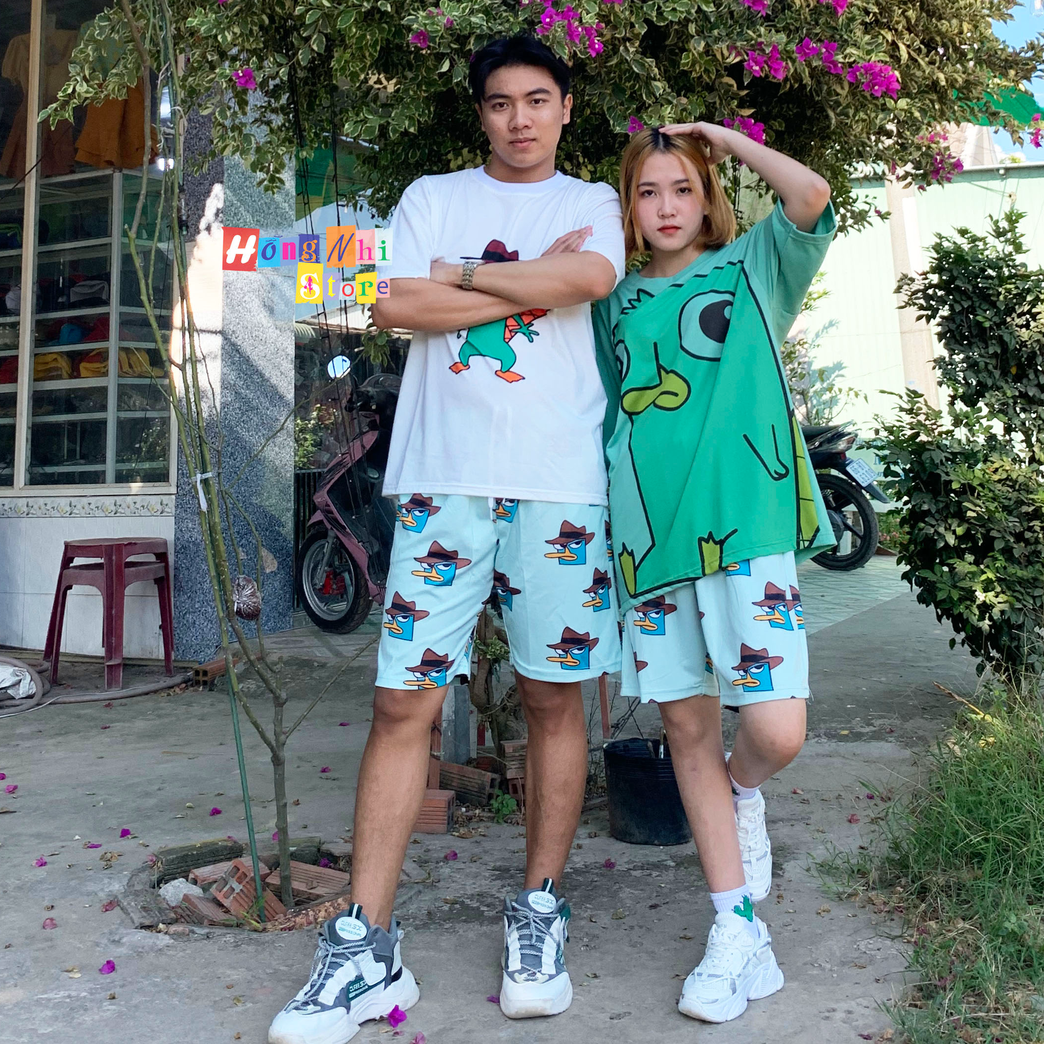 Quần Short Cartoon Unisex Hình Vịt - Quần Đùi Hoạt Hình Siêu Cute - MM