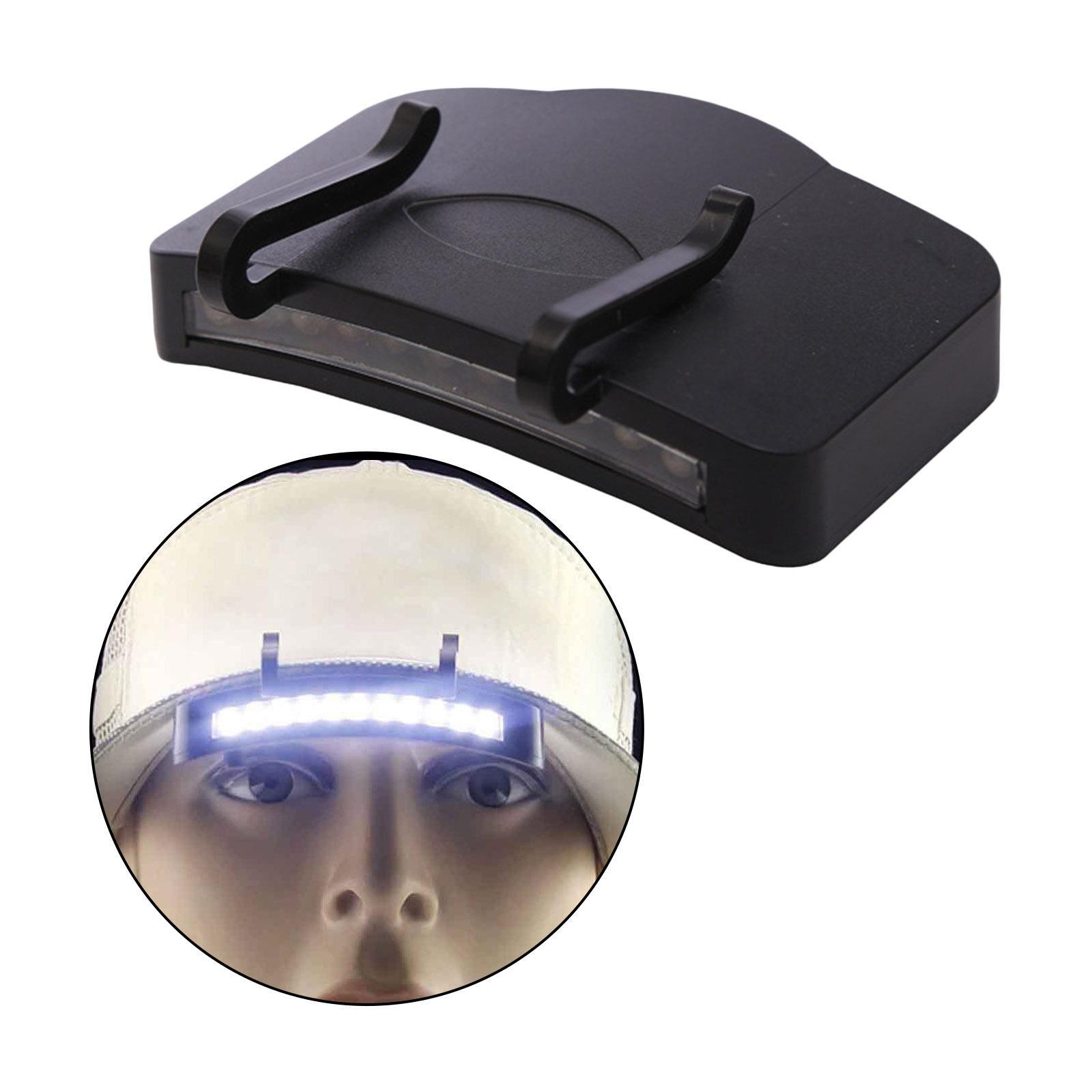 Clip On LED Head Lamp Hat Light Headwear Brim Fishing Battery