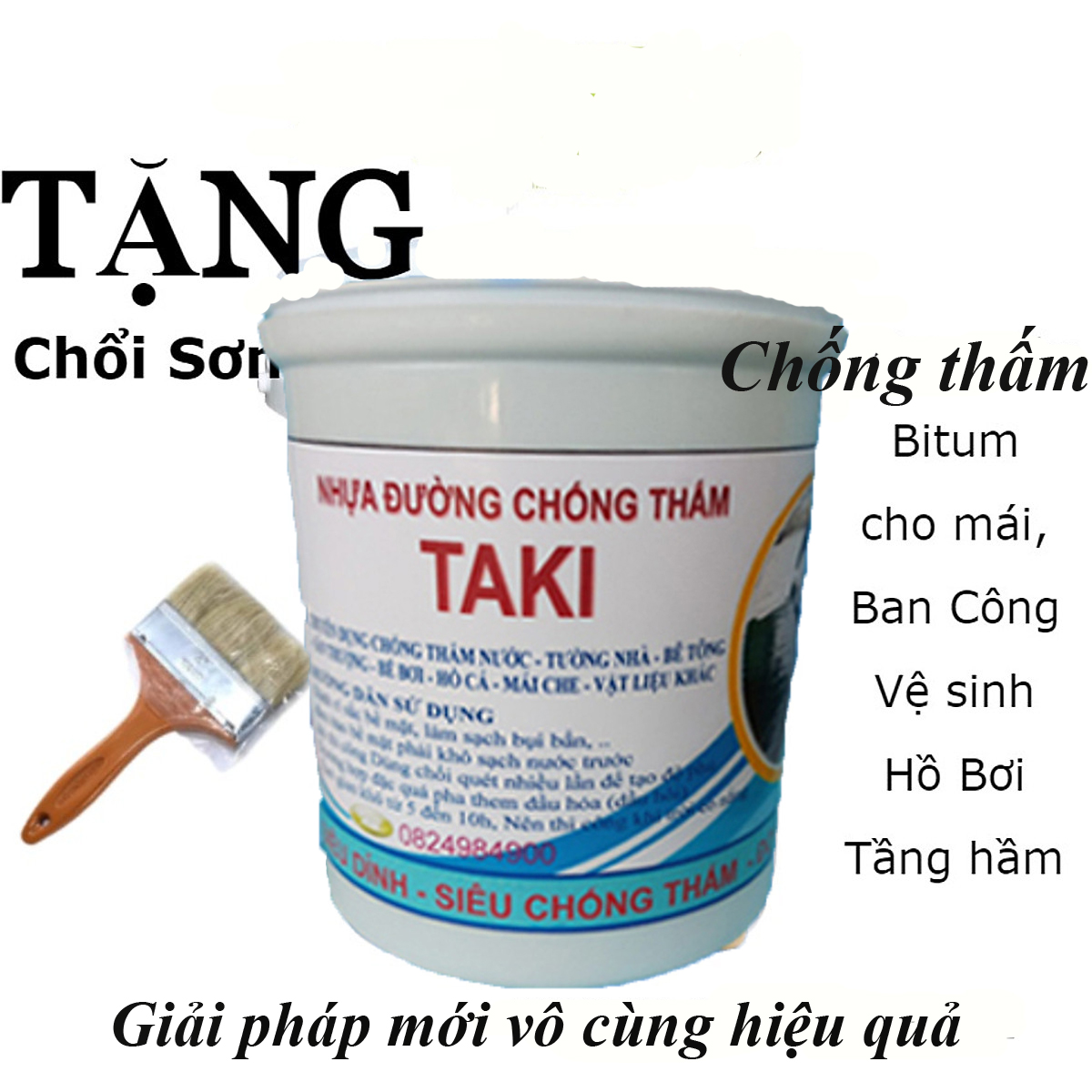 NHỰA ĐƯỜNG CHỐNG THẤM TƯỜNG, SÀN BÊ TÔNG,  DỄ THI CÔNG 1lít