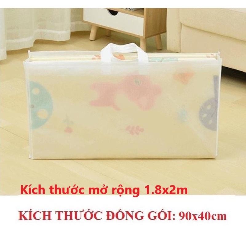 Thảm xốp cho bé XPE gấp gọn tấm lót trải sàn 2 mặt chống thấm chống trơn hàn quốc phủ silicon 1m8 2m