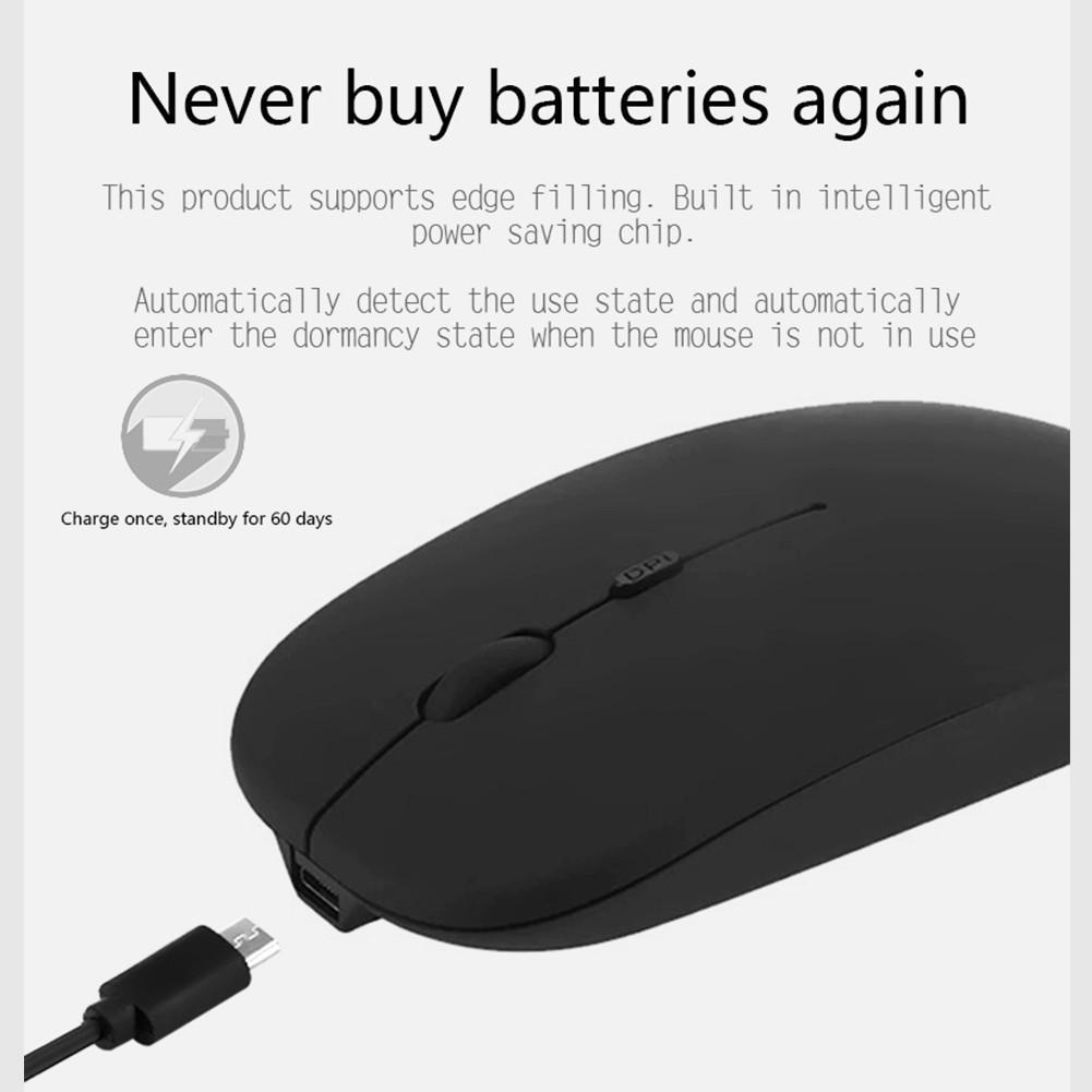 Chuột Không Dây 2.4g Siêu Mỏng Sạc Pin Tiện Dụng Dành Cho Máy Tính / Laptop